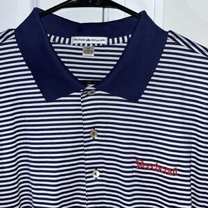 Peter Millar Beechcraft Airplane Aircraft Pilot Tennis Golf Polo Shirt XL Blue
